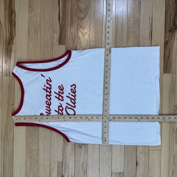 Vintage 90s Port & Company Small Tank Top Upper Peninsula Gym Paul Bunyan Red/Wt - Picture 4 of 4
